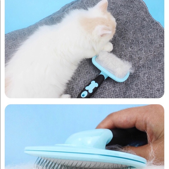 Pet grooming slicker brush, dog cat rabbit...-Pink - Picture 5 of 5